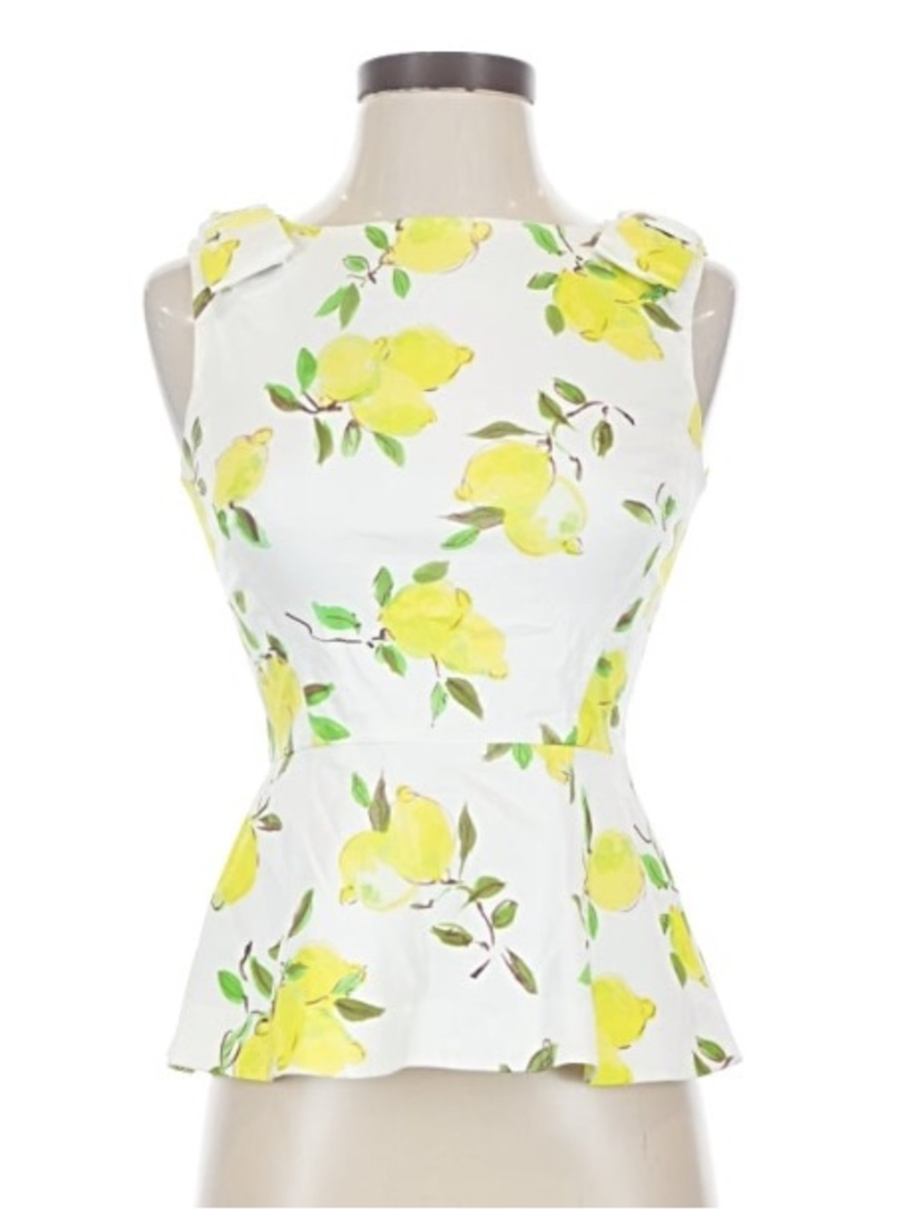 kate spade White Lemon Print Peplum Camisole